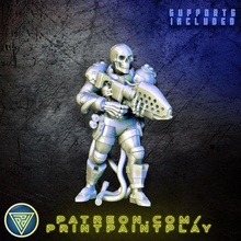 skeleton commandos flamer roleplay rpg undead scifi 32mm command starfinder monster miniature tabletop 3d print model - Mito3D