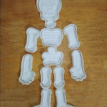 Skelett Plätzchen Cutter montierbar Schneider Halloween tot Diademe Keksen verziert 3d print model - Mito3D