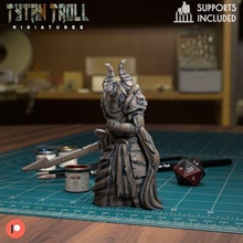 skeleton death knight - pre-supported game dnd miniature minis dungeons dragons 32mm tytantroll miniatures patreon deathknight sword 3d print model - Mito3D