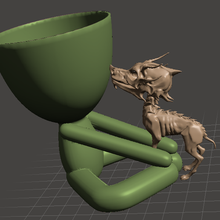 skeleton dog family robert flowerpot pots planter plant 3d print model - Mito3D