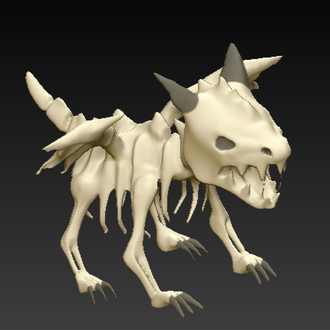 dragon squelette divers la sculpture de 3d animal le monstre 3D print model - Mito3D