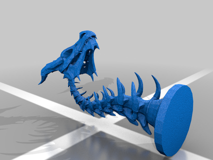 skeleton dragon statue eso art 3d print model - Mito3D