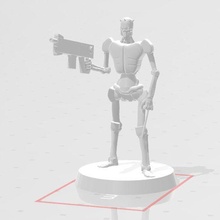 squelette droïde Jeu 25mm fissures miniature 3dart plateau jeu 3dsculp 3d print model - Mito3D