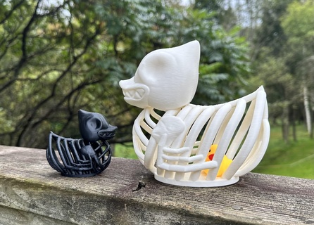 skeleton ducky ducky duck skeleton duck halloween scary skeleton animals  3d print model - Mito3D