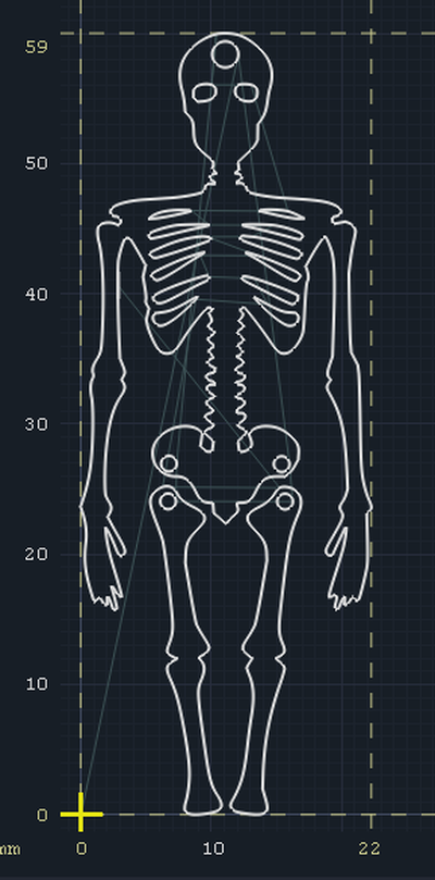 skeleton earring jewelry cool mode dead death kawai wood laser cnc jewelry 3d print model - Mito3D