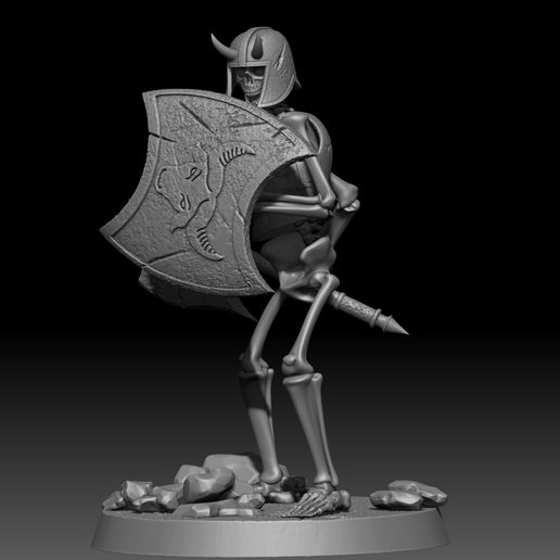 squelette valet pied hache 3D print model - Mito3D