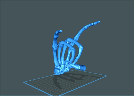 skeleton hand - devil horns halloween hands knuckles bone 3d print model - Mito3D