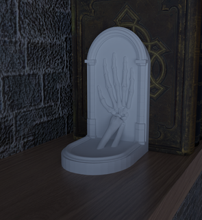 squelette main serre livres gothique décoration tombeau pierre tombale 3d print model - Mito3D