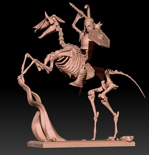 squelette Seigneur rpg jdr jeu guerre fantaisie fantastique squelettes mort vivants cavalerie 3d print model - Mito3D