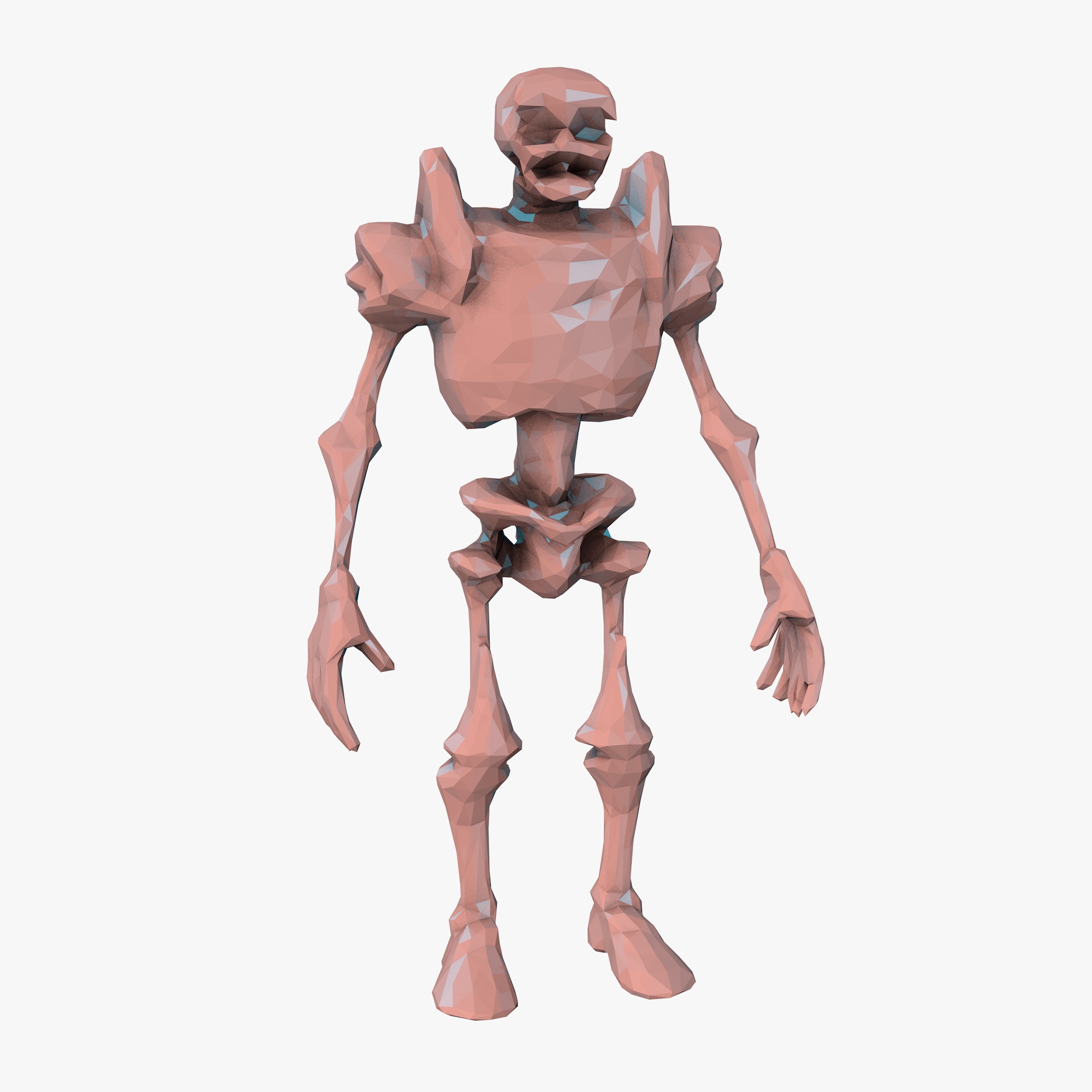 Skelett niedrig poly Kunst Schädel Halloween Knochen geometrisch unheimlich gruslig 3d Kopf Grün Tod Grusel cool Rosa Erde tot Polygon niedlich 3D print model - Mito3D