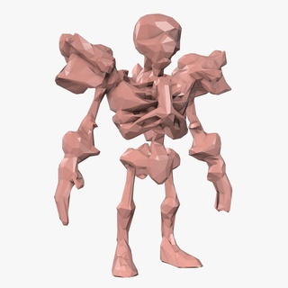 esqueleto poli arte crânio Bruxas ossos osso geométrico assustador 3d cabeça verde morte Horror legal Rosa terra morto polígono fofa 3d print model - Mito3D