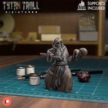 skeleton mage - pre-supported game dnd miniature minis dungeons dragons 32mm tytantroll miniatures patreon wizard 3d print model - Mito3D