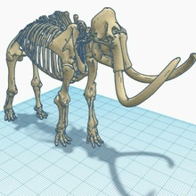 esqueleto mamute arte escritório osso animal mamouth escrivaninha brinquedo 3d print model - Mito3D