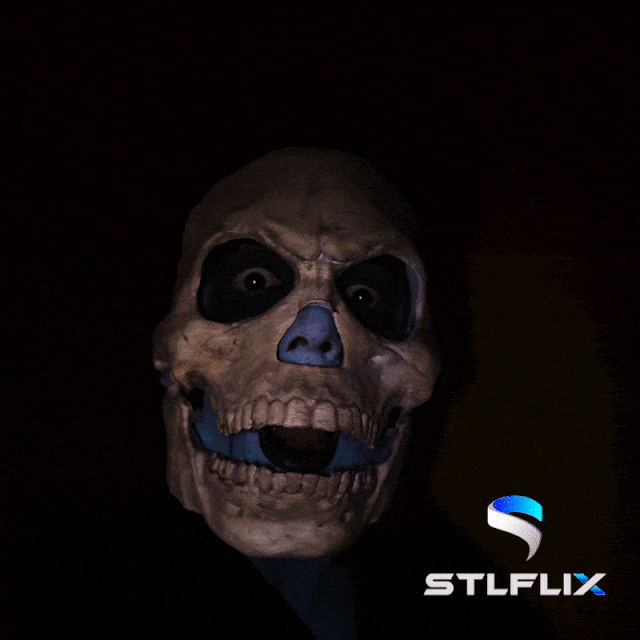 squelette masque crâne articulé réel Taille 3D print model - Mito3D