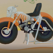 skeleton motorcycle art modern enduro touquet steampunk draisienne wood child 3d print model - Mito3D