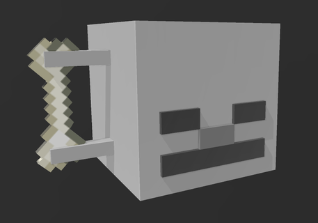 esqueleto mug Minecraft lápiz soporte jarra 3d print model - Mito3D