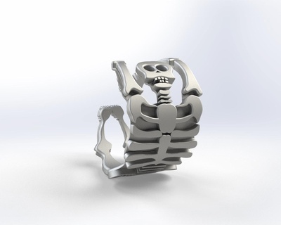 esqueleto anillo anillos joyería descargar diseño joyas modernas tendencias producir hechos mano personalizada moda regalos amantes joyeria descargables inspiración ringinspo 3d print model - Mito3D