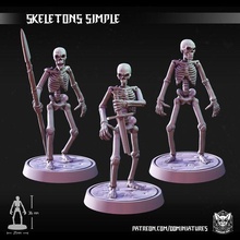 skeleton simple game skeletons minis creature modular supported dnd dungeonsanddragons d&d dungeondog dungeondogminiatures tabletop 3d print model - Mito3D