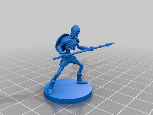 skeleton spearman game undead toy game 3d print model - Mito3D