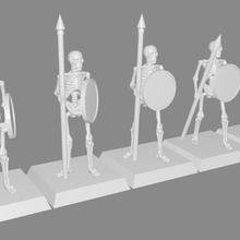 skeleton spearmen miniatures art creatures warhammer undead tabletop rpg miniature kings war fantasy dnd boardgame 3d print model - Mito3D