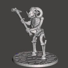 skeleton warrior beastman ram sheep - warhammer game games wargaming wargames wargame undead skull necromancer miniatures miniature mini figure fantasy dnd 28mm 3d print model - Mito3D
