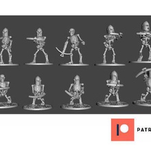 guerreiros esqueleto bestas x 10 poses jogo jogos guerreiro warhammer crânio miniaturas miniatura cavaleiro a figura dnd besta arco 28mm 3d print model - Mito3D