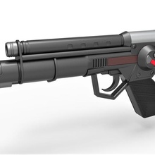 iskeletçi asker tabanca film ustalar Evren 1987 evrenin efendileri adam Lazer blaster ateşli silah yan kopya Kostüm oyunu destek bilimkurgu oyuncak Yazdır yazdırılabilir 3d print model - Mito3D