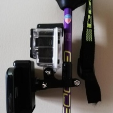 ski pole camera bracket selfie stick & phone holder gadget action mount 3d print model - Mito3D