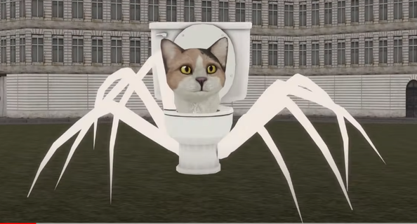 skibidi araña gato Arte baño 3d print model - Mito3D