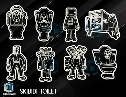 skibidi toilet cookie cutter Home 3d print model - Mito3D