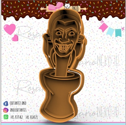 skibidi toilets cookie cutter - tools 3d printing rainbow friends cartoons roblox pc games bakery cold porcelain piggy five nights at freddy's poppy playtime youtube 3d print model - Mito3D
