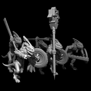 skink warriors Game saurian ancient skinks lizardmen 9th age 28mm fantasy miniature wargame rpg dnd dungeon and dragons medieval 3d print model - Mito3D