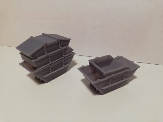 skip container 1 87 h0 weaners loader troughs garbage 3d print model - Mito3D