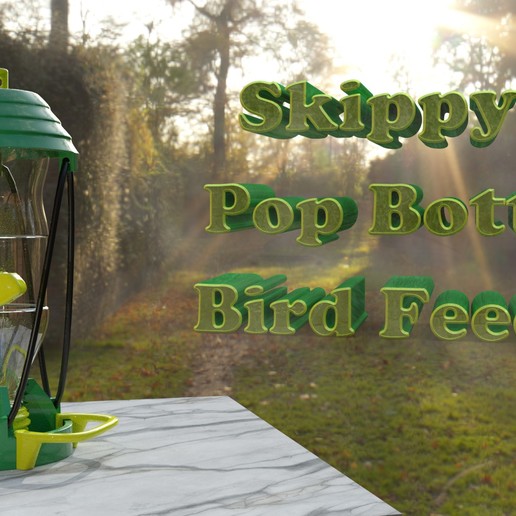 skippy's pop bottle bird feeder various sport outdoors 3D print model - Mito3D