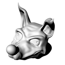 skippy cane animale scolpire testa 3d print model - Mito3D