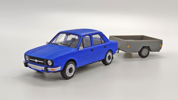 skoda 120 1 24 completamente 3d imprimible rc coche vehiculo antiguo impreso juguete bricolaje diy divertido pequeña rápido impresión 3d print model - Mito3D