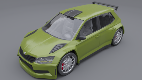 Skoda fabia r5 carro esporte comício 3d print model - Mito3D