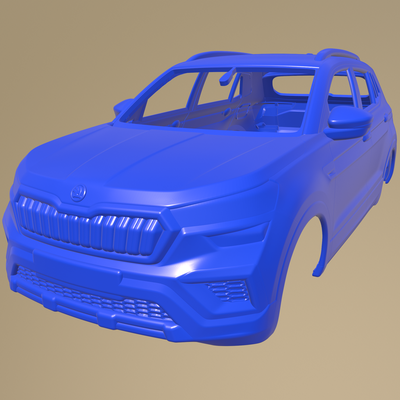 skoda kushaq 2021 printable car body slot 1-10 separate parts scalextric tamiya rc miniz crawler kyosho axial traxxas micro 3d print model - Mito3D