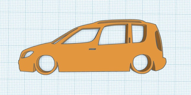 skoda habitacion silueta llavero coche vehiculo 3d print model - Mito3D