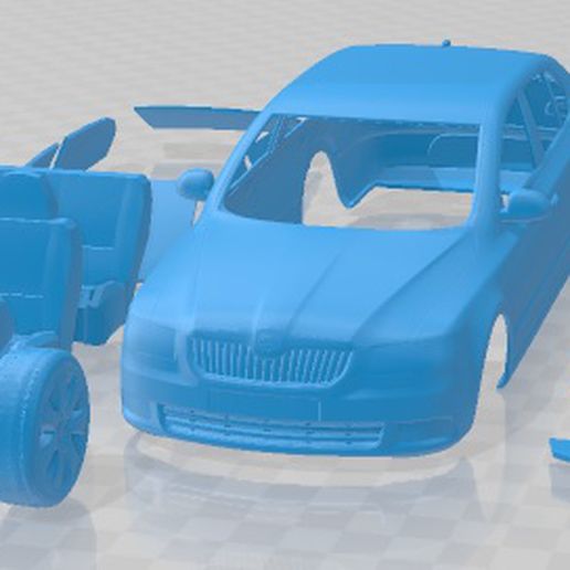 skoda superbo 2009 berlina stampabile macchina fessura scalextric tamiya rc miniz passatempo micro 3D print model - Mito3D