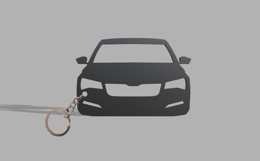 skoda superb 2020 keychain pack car low poly key ring 3d print model - Mito3D