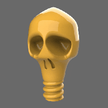 kafatasları Sanat ışık ampul kafatası 3d print model - Mito3D