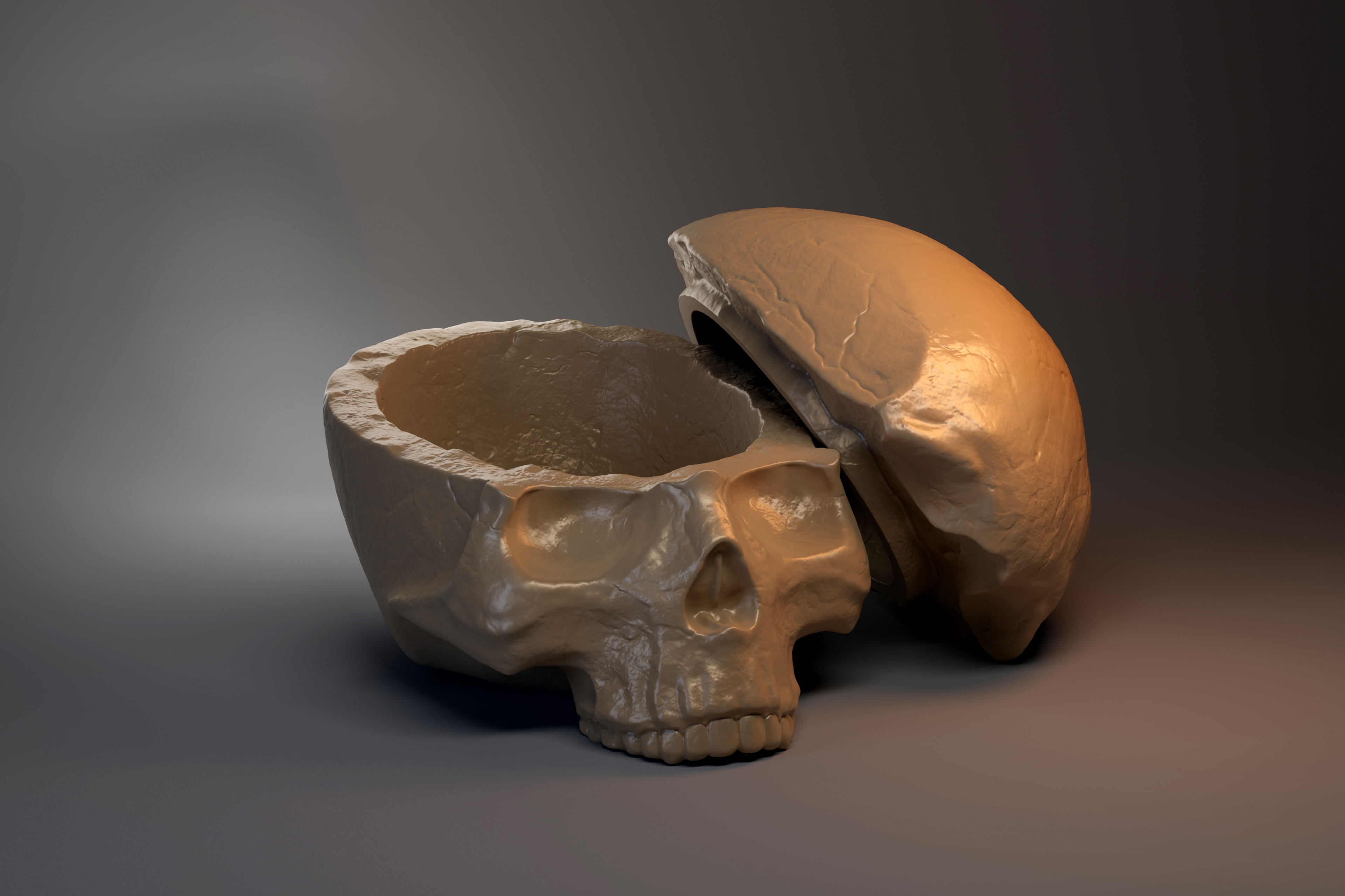 skull-shaped box skull decoration head accessories art halloween 3D print model - Mito3D