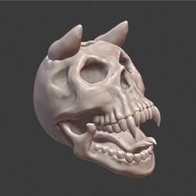 skull art demon decoration jannie 3d print model - Mito3D