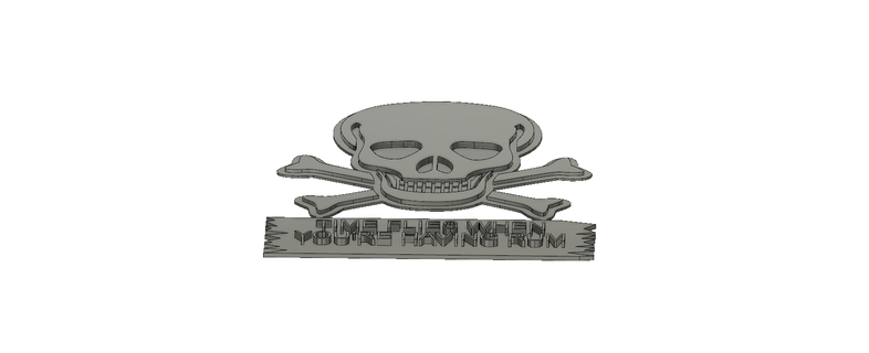 cráneo crossbone hora moscas Ron piratas beber 3d print model - Mito3D