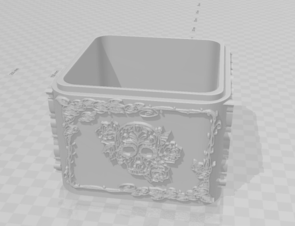 skull &rose trinket box gift rose pretty 3d print model - Mito3D