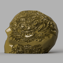 skull ancient dragon china x2 skeleton head halloween monster 3d print model - Mito3D