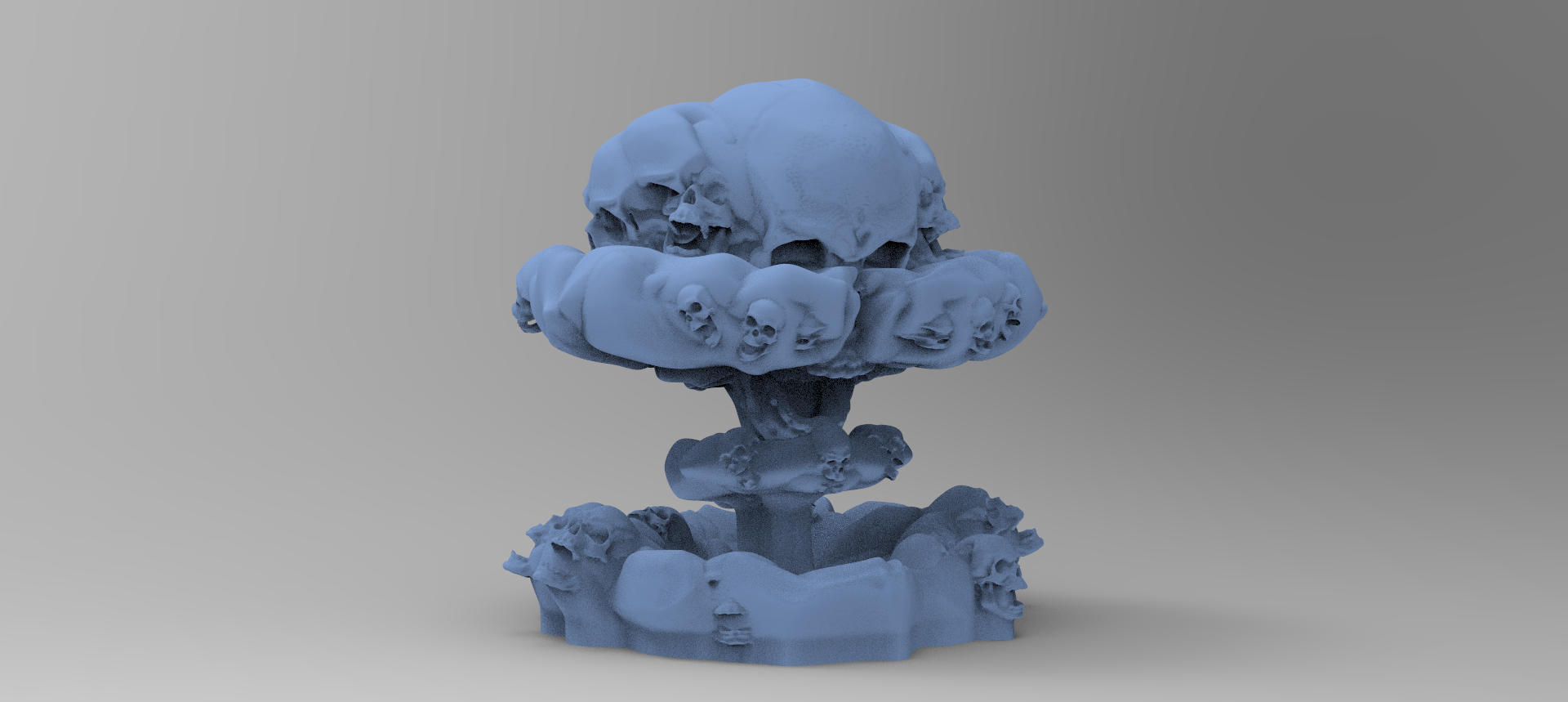 cráneo átomo explosión bomba 3d 3D print model - Mito3D