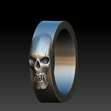 crânio banda jóias anel 3d print model - Mito3D
