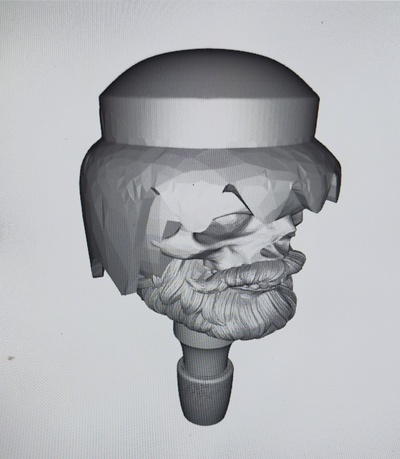 skull beard head 3d print model - Mito3D